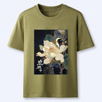 Unisex Cotton T-Shirt with Golden Lotus