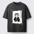 Kyoto-Lion Cute Samurai Capybara Meme Washed T-Shirt