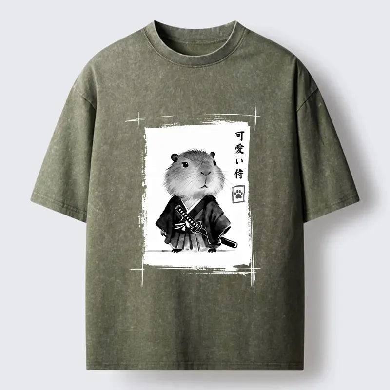 Vintage Kyoto-Lion Samurai T-Shirt for Streetwear