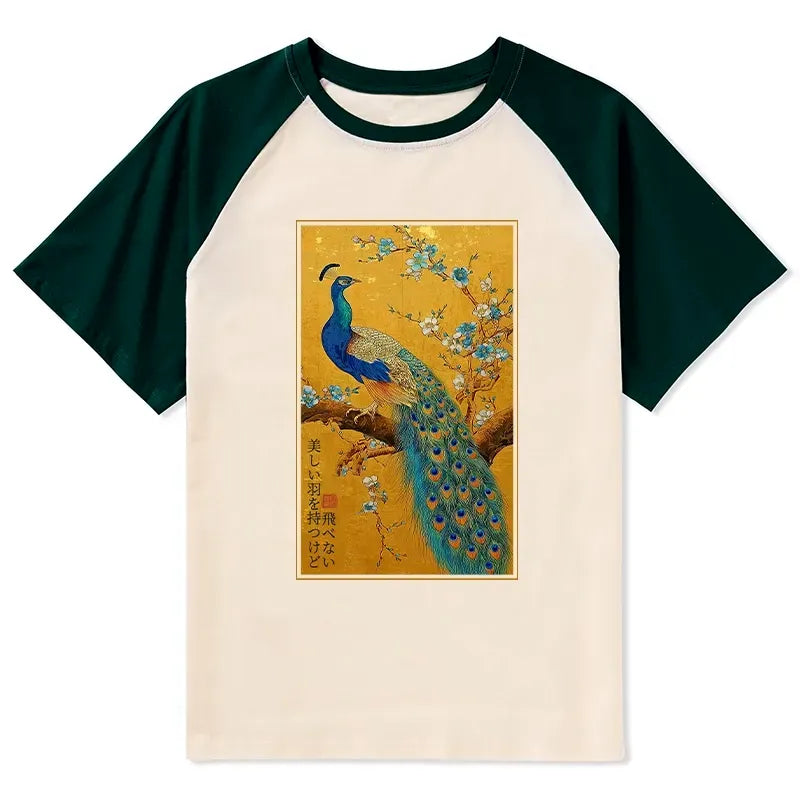 Japanese Peacock Raglan T-Shirt