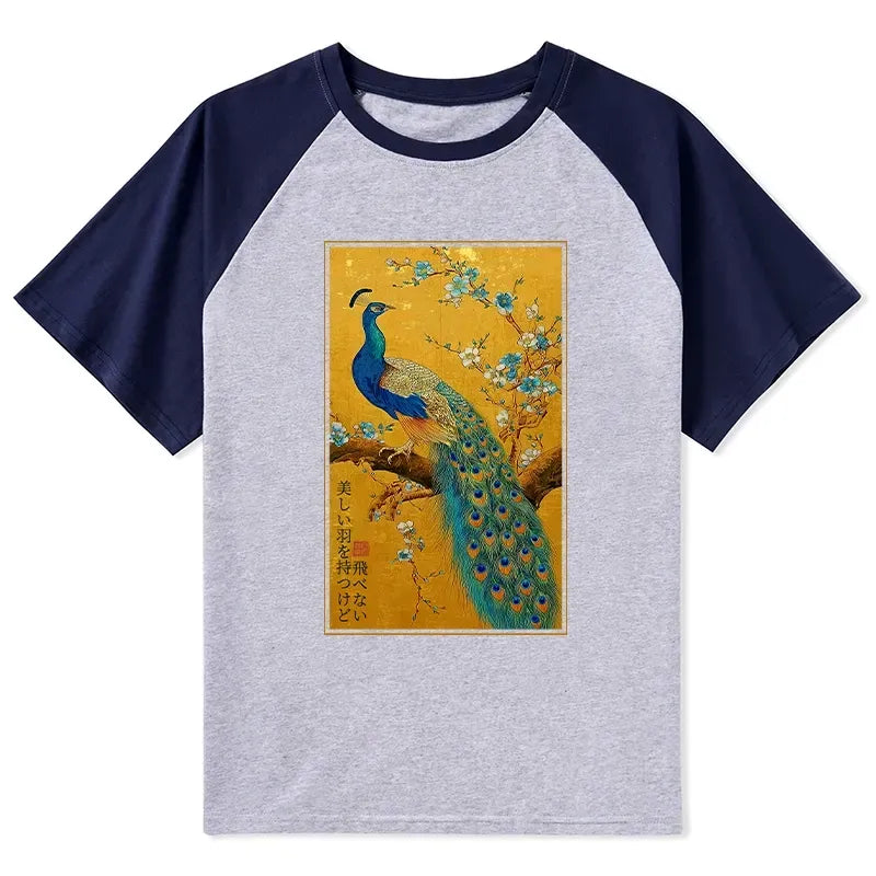 Trendy Peacock Raglan for Streetwear