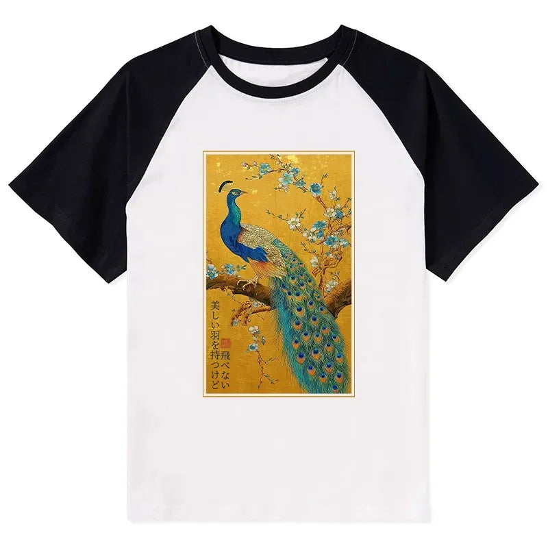 Trendy Peacock Raglan for Streetwear