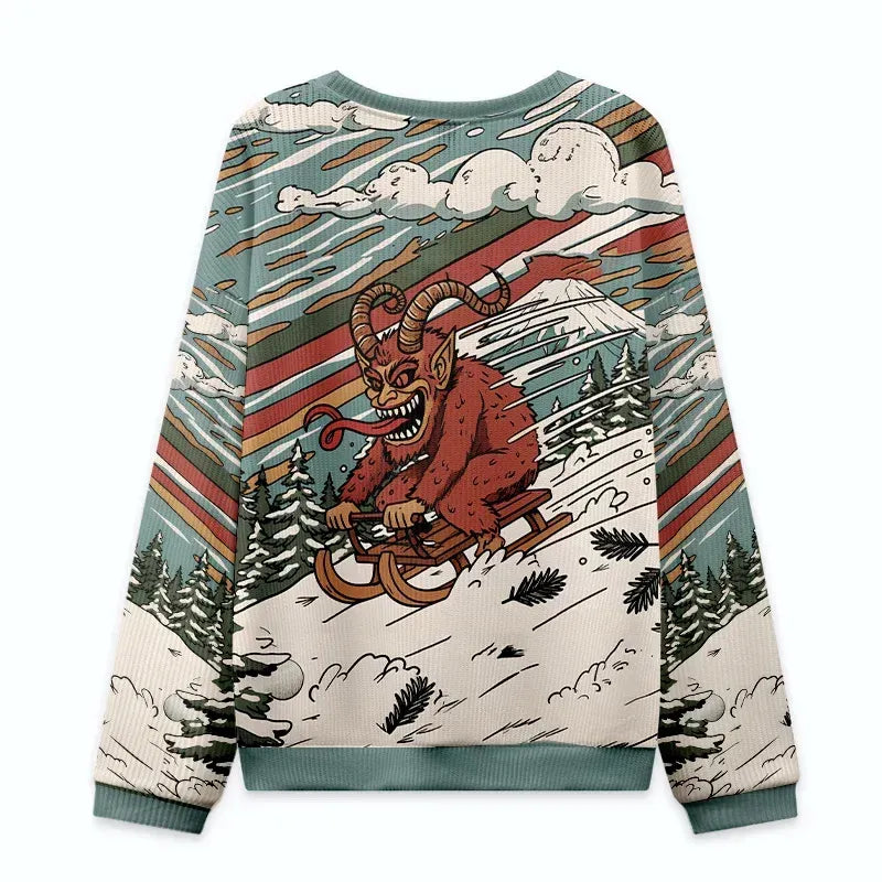 japanese krampus christmas sweatshirt on sale
