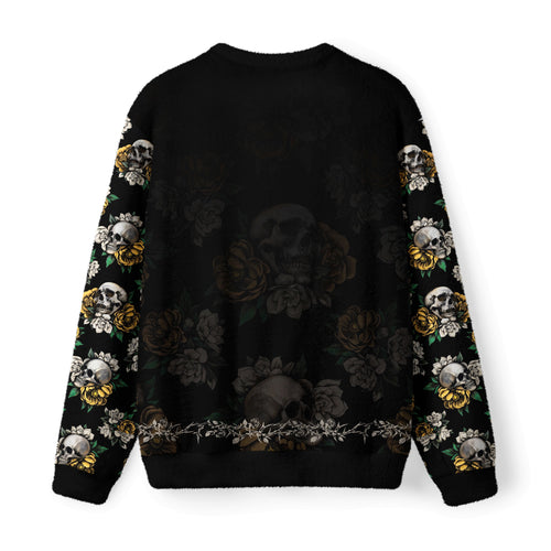 Kyoto-Lion "I Bury Things" Dark Humor Gardening Crow Fuzzy Christmas Ugly Sweatshirt