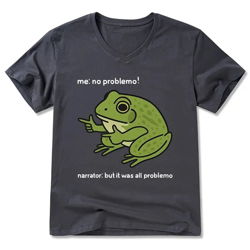Funny Frog V-Neck Tee for Gift Idea