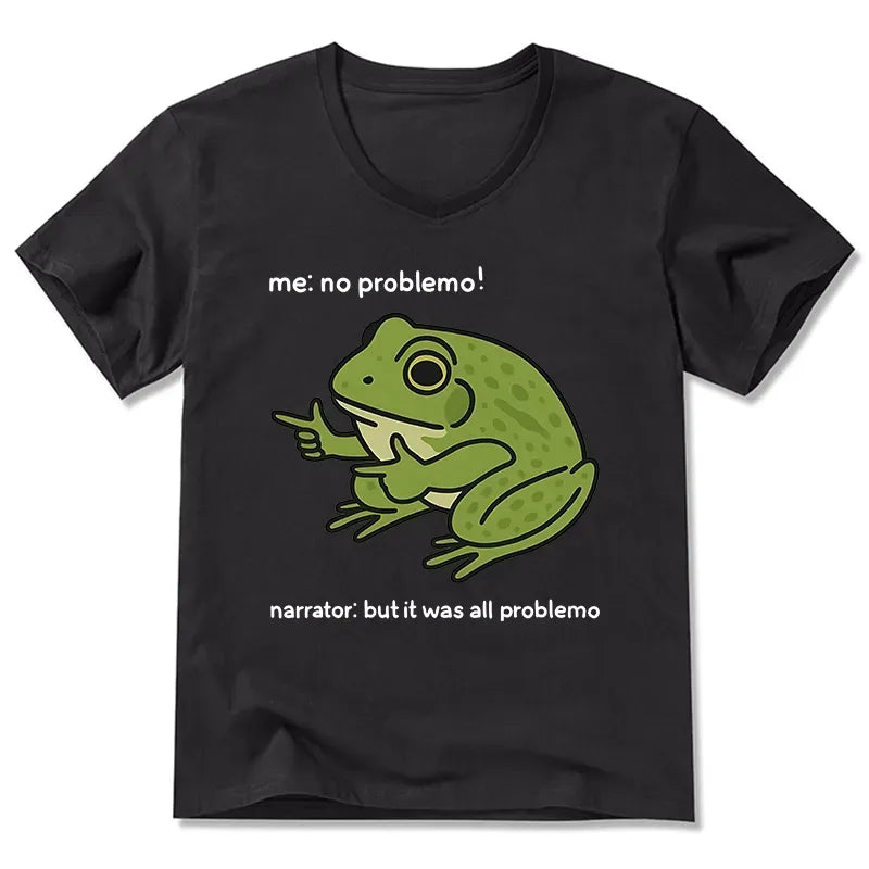 Funny Frog V-Neck Tee for Gift Idea