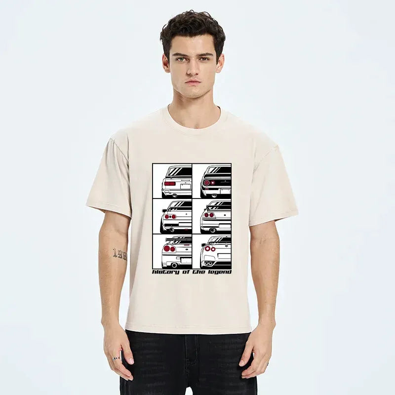 japanese vintage washed t-shirt for daily wear