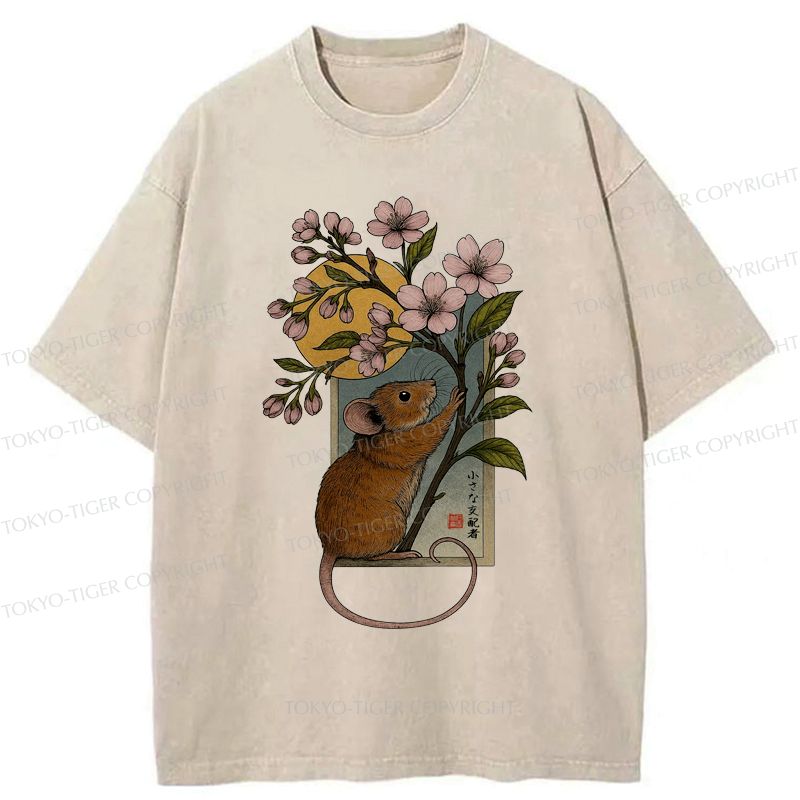 Washed Ukiyo-e T-Shirt for Summer Vacation