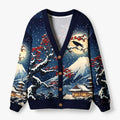 Kyoto-Lion Fuji Snow Plum Blossoms Ugly Cardigan Sweater