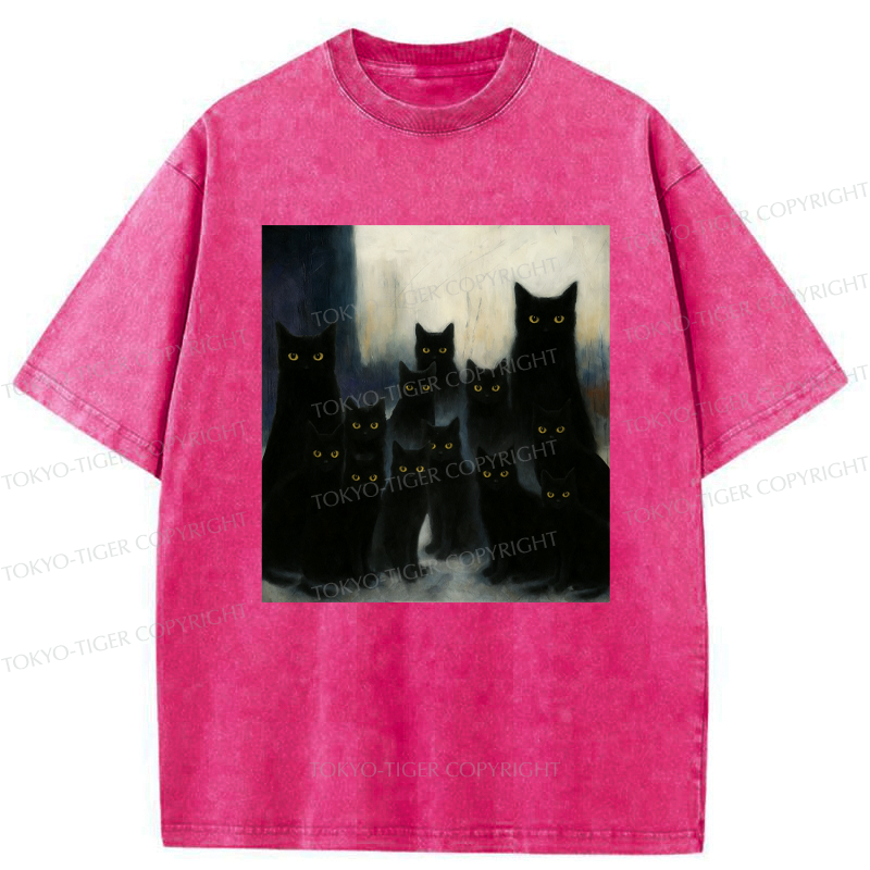 Kyoto-Lion The Black Cat Watch Washed T-Shirt