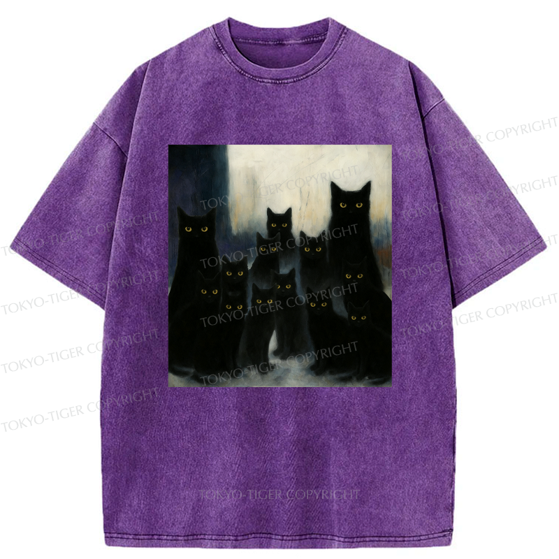 Kyoto-Lion The Black Cat Watch Washed T-Shirt