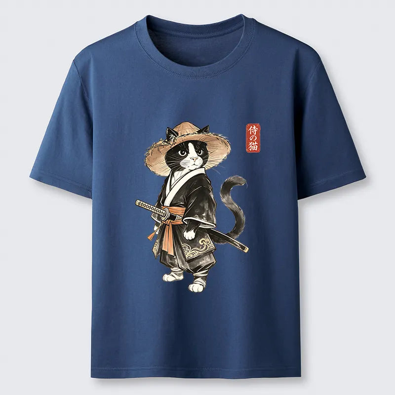 Kyoto-Lion Funny Samurai Cute Cat Classic T-Shirt