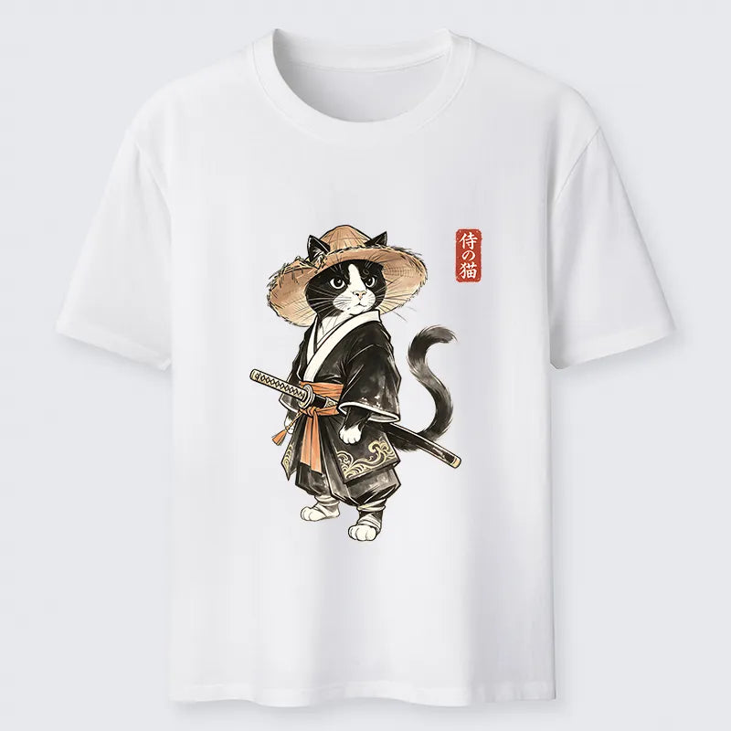 Kyoto-Lion Funny Samurai Cute Cat Classic T-Shirt