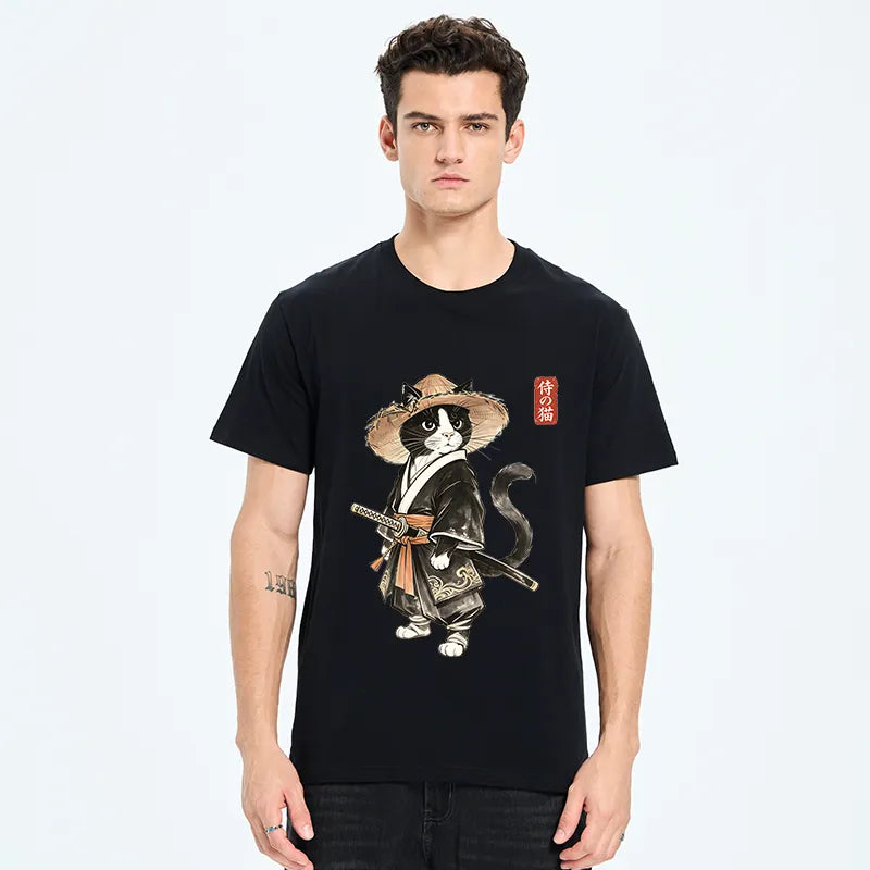 Kyoto-Lion Funny Samurai Cute Cat Classic T-Shirt