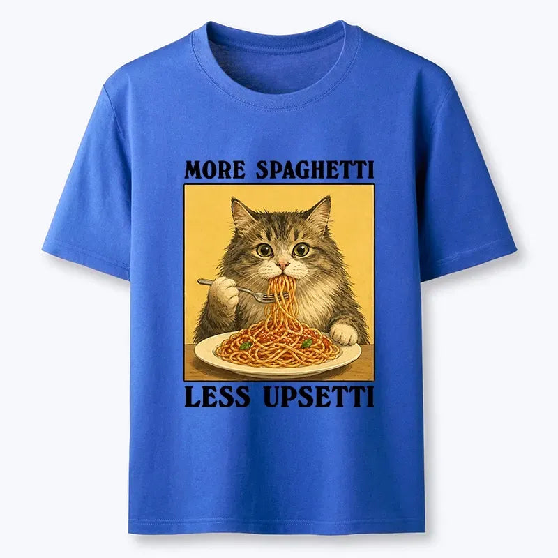 Cat eating pasta shirt gift idea