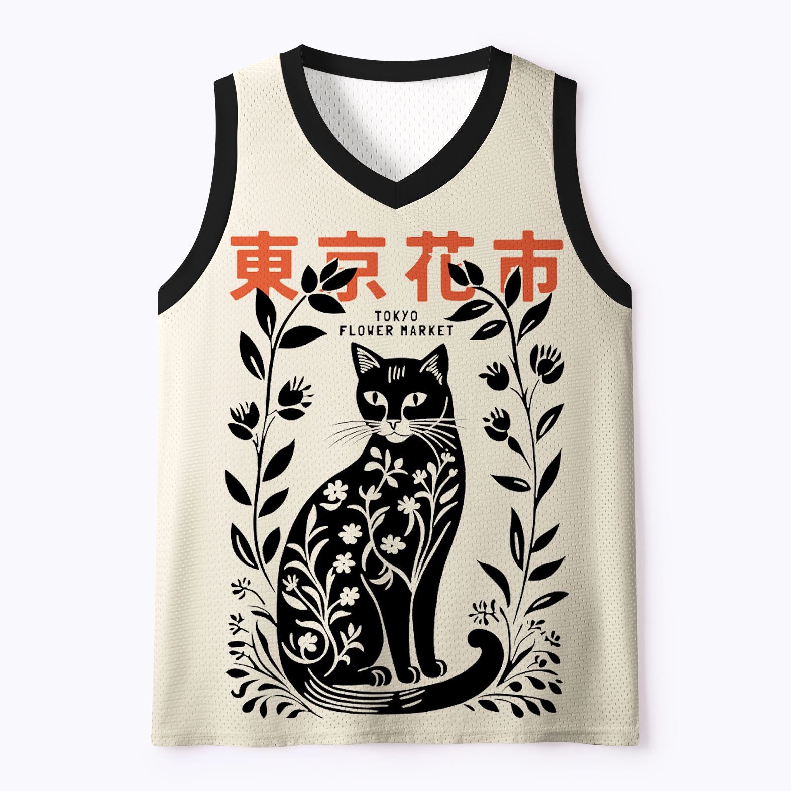 Kyoto-Lion Tokyo Flower Market Mesh Tank Top