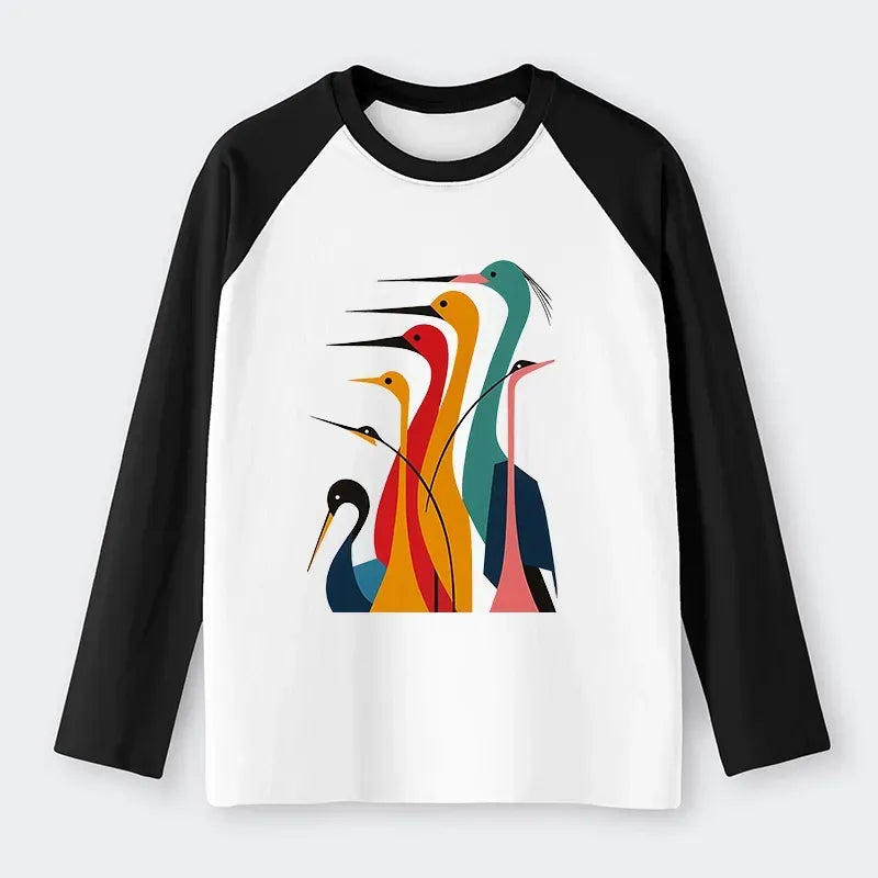 traditional Japanese crane shirt for vacation