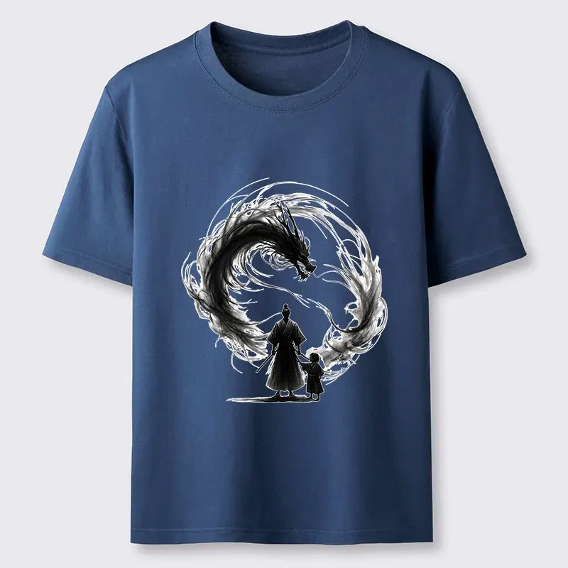 Kyoto-Lion Samurai And Dragon Fatherhood Classic T-Shirt