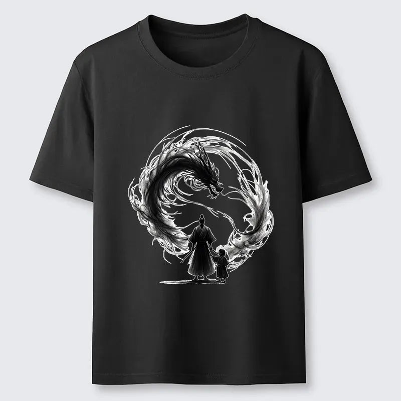 Kyoto-Lion Samurai And Dragon Fatherhood Classic T-Shirt