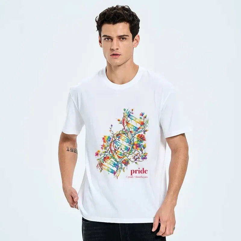 Kyoto-Lion Floral Rainbow DNA Full Of Pride Spirit Classic T-Shirt