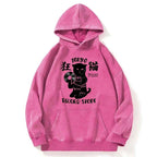 cat record store hoodie with free shipping