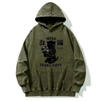 japanese cat cd hoodie for streetwear