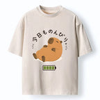Kyoto-Lion Relax Lazy Capybara Washed T-Shirt
