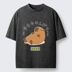 Kyoto-Lion Relax Lazy Capybara Washed T-Shirt
