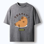 Kyoto-Lion Relax Lazy Capybara Washed T-Shirt