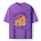 Kyoto-Lion Relax Lazy Capybara Washed T-Shirt