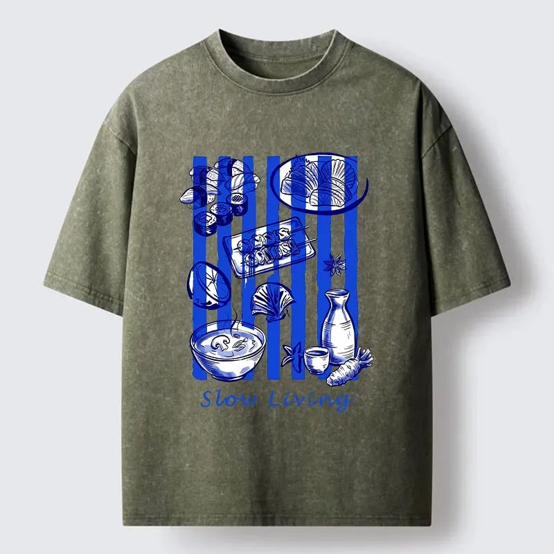 Japanese vintage washed unisex t-shirt