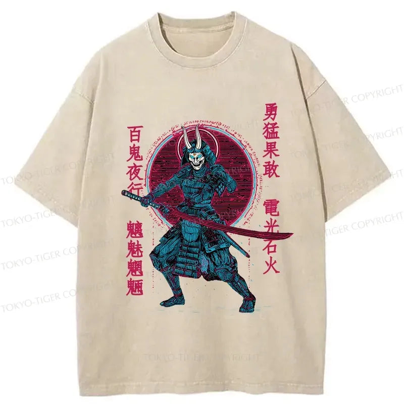 Washed Oni Samurai T-Shirt for Men