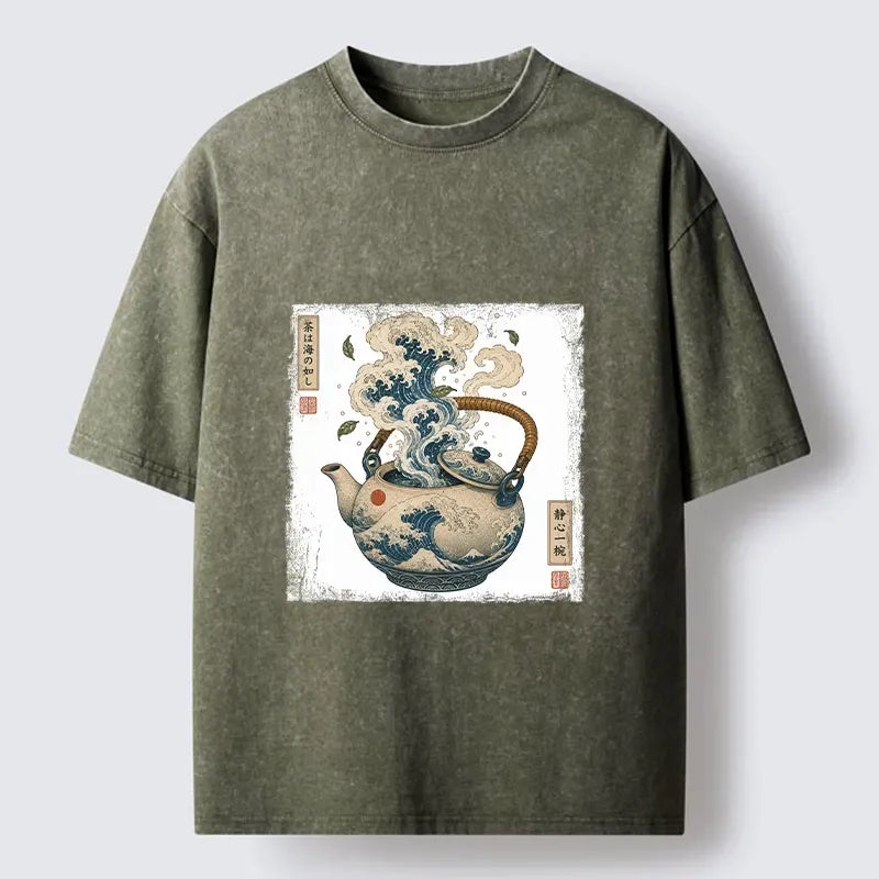 Japanese Great Wave Washed T-Shirt