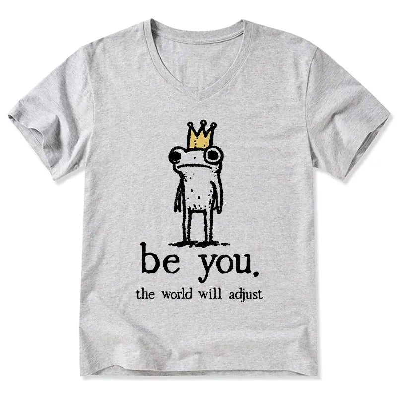Japanese Vintage Frog V-Neck T-Shirt for Men