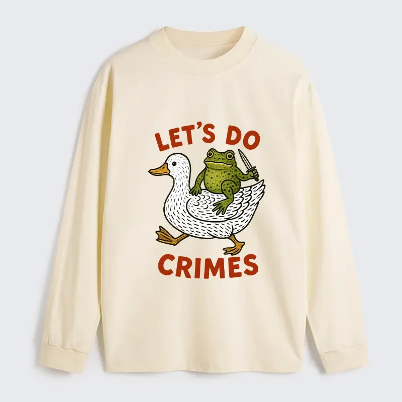 Kyoto-Lion Frog Ready To Commit Crime Long Sleeve T-Shirt