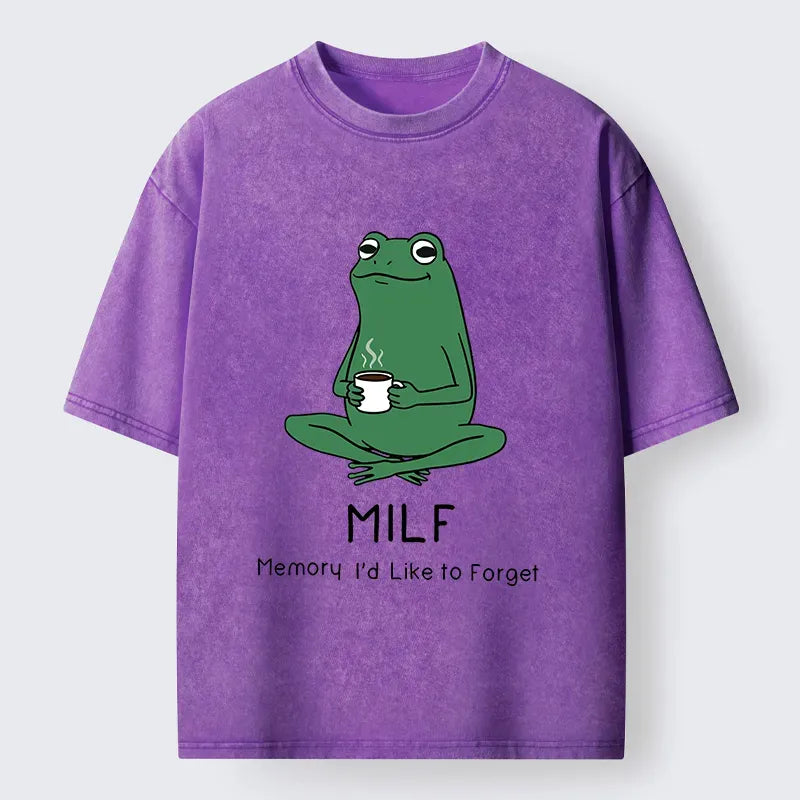 Kyoto-Lion MILF Funny Washed T-Shirt