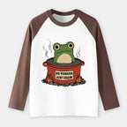 Kyoto-Lion Frog£ºNo Worries£¬Just Chaos Raglan Long Sleeve T-shirt