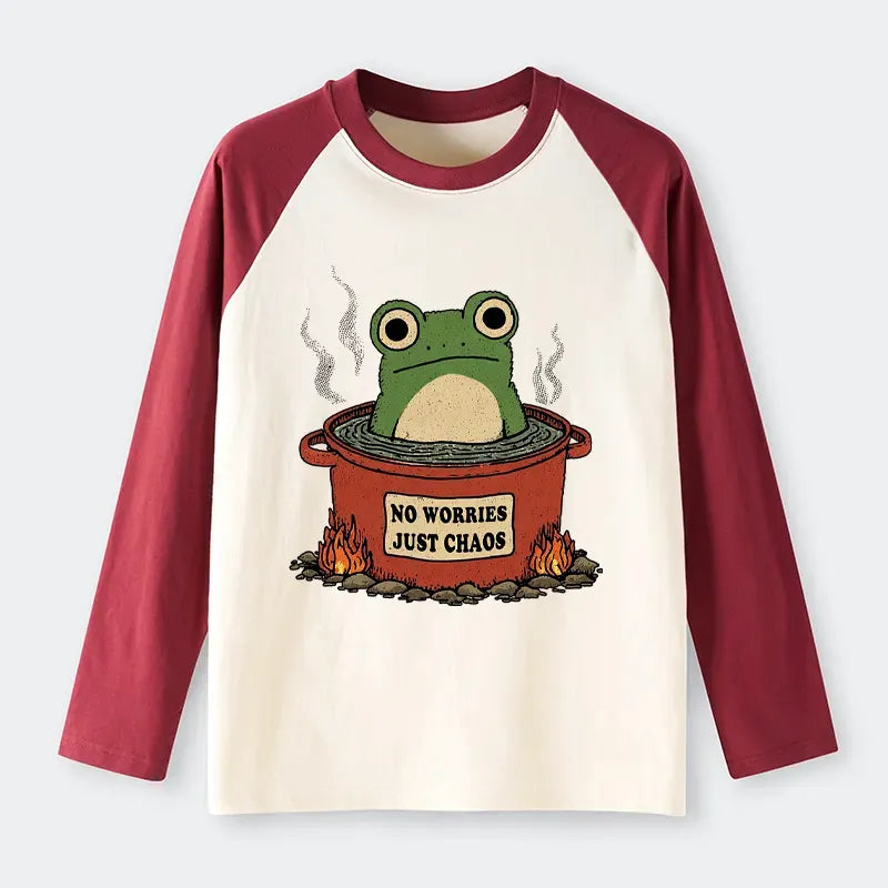 Japanese frog raglan long sleeve t-shirt