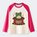 Japanese frog raglan long sleeve t-shirt