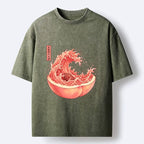 Kyoto-Lion Vintage Peach Wave Washed T-Shirt