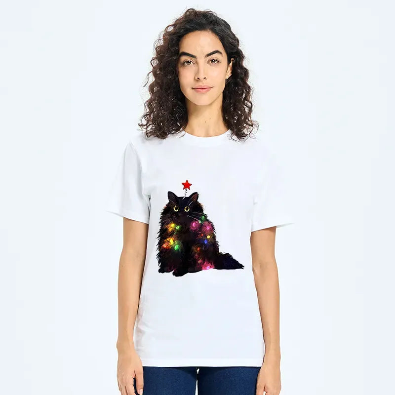 Kyoto-Lion Christmas Lights Cat Classic T-Shirt