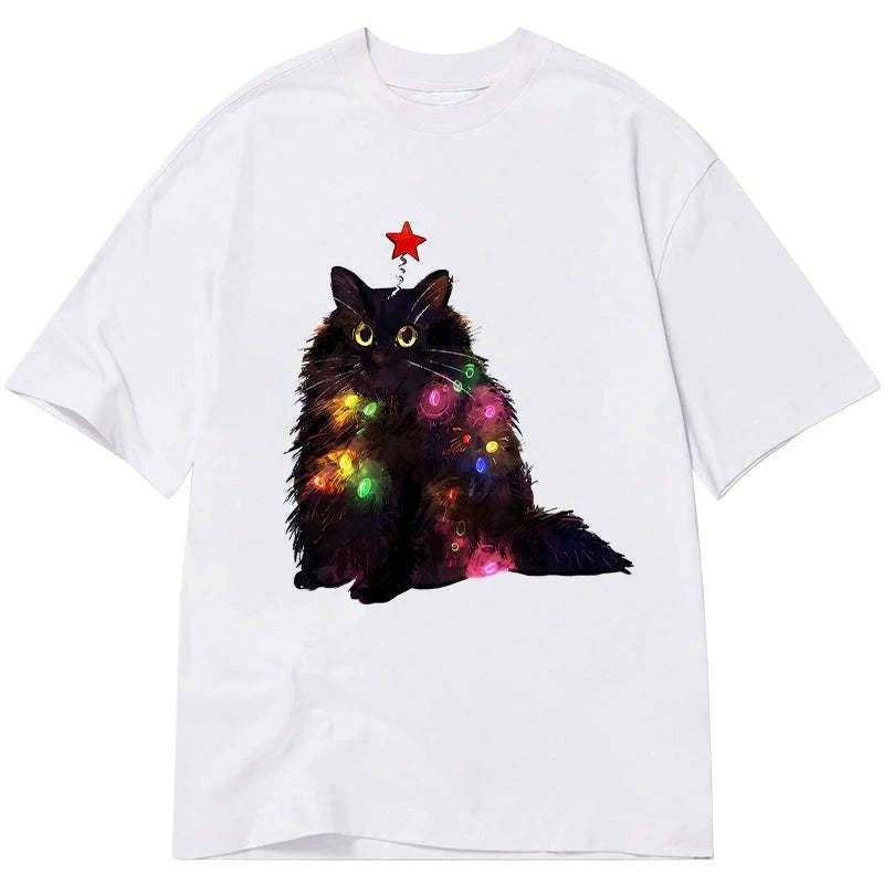 Japanese cat christmas t-shirt gift idea