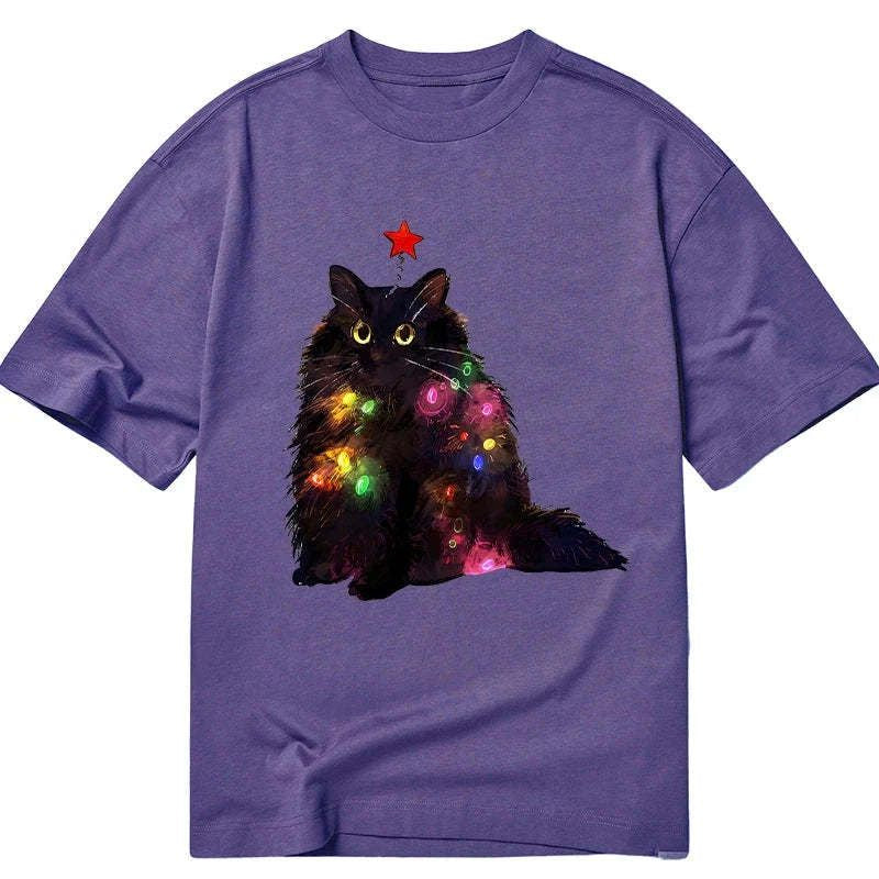 Kyoto-Lion Christmas Lights Cat Classic T-Shirt