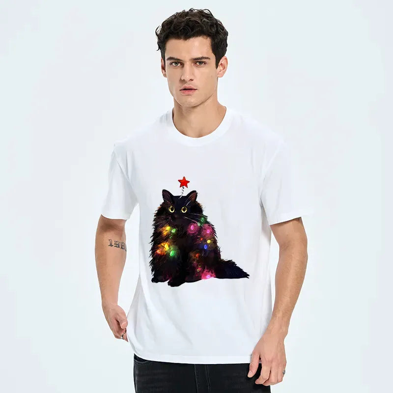 Japanese cat christmas t-shirt gift idea