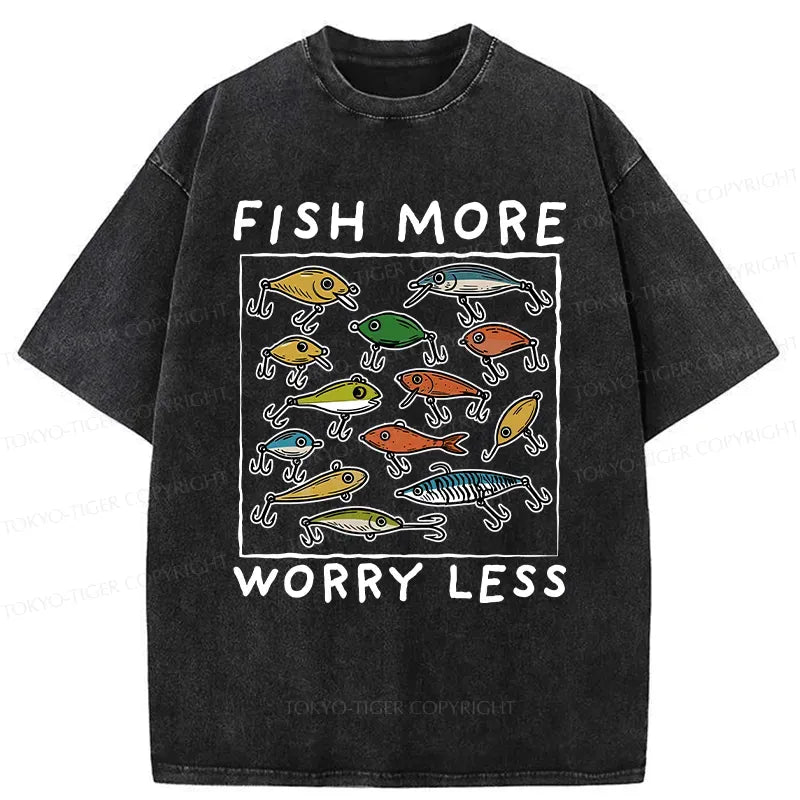 Kyoto-Lion Funny Fish Hook Washed T-Shirt