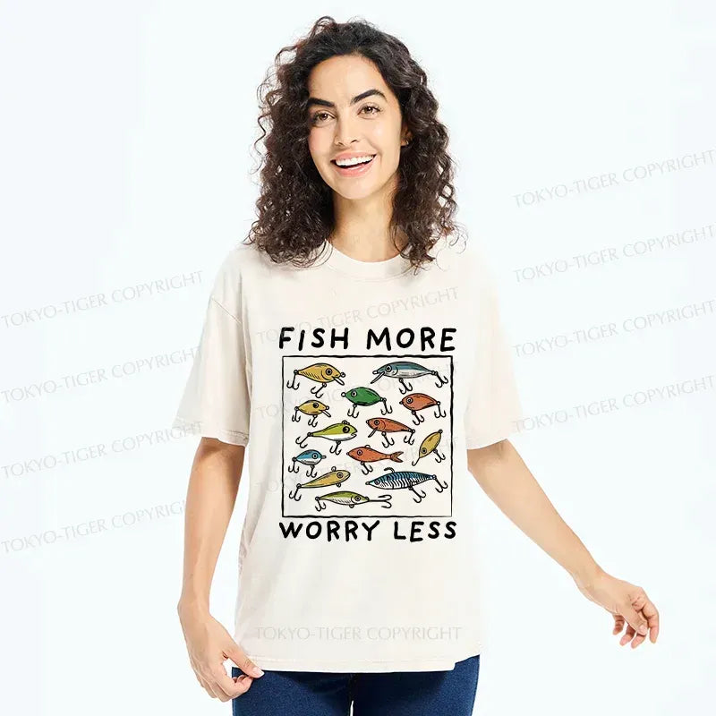 Kyoto-Lion Funny Fish Hook Washed T-Shirt