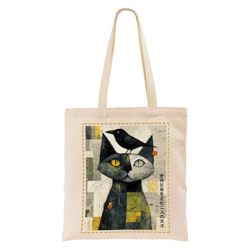Kyoto-Lion The Cat And The Crow Are Planning To Rule The World Tote Bag