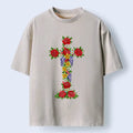 Kyoto-Lion Flower Cross Washed T-Shirt