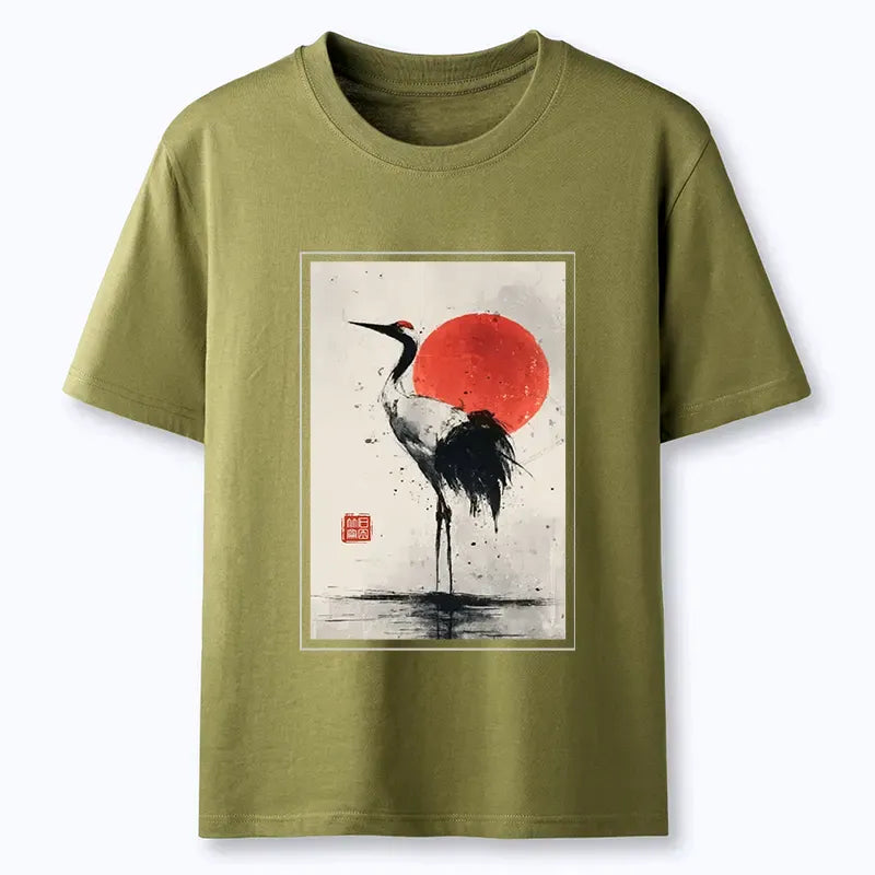 Kyoto-Lion Retro Japanese Red-crowned Crane Classic T-Shirt