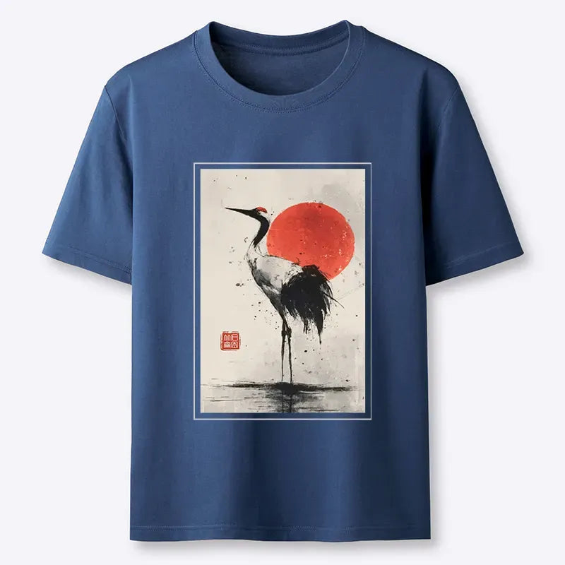 Kyoto-Lion Retro Japanese Red-crowned Crane Classic T-Shirt